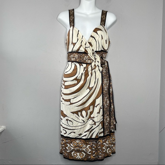 Diane Von Furstenberg SILK Brown and White Dress - Picture 1 of 8